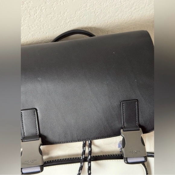 COACH Track Colorblock large backpack with signature canvas Black/Gray main image 11